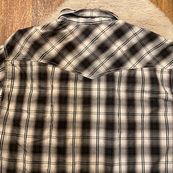 Rafter C Western Shirt Snap Front Mens Size XL Plaid Long Sleeve - Picture 8 of 9